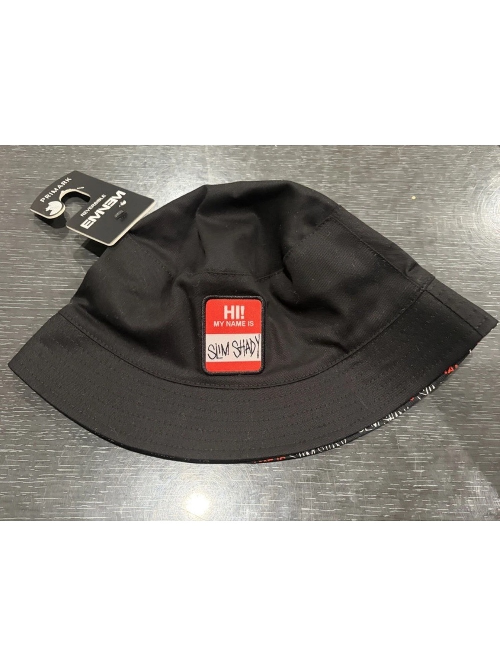 Eminem My Name Is Slim Shady Reversible Bucket Hat Primark New